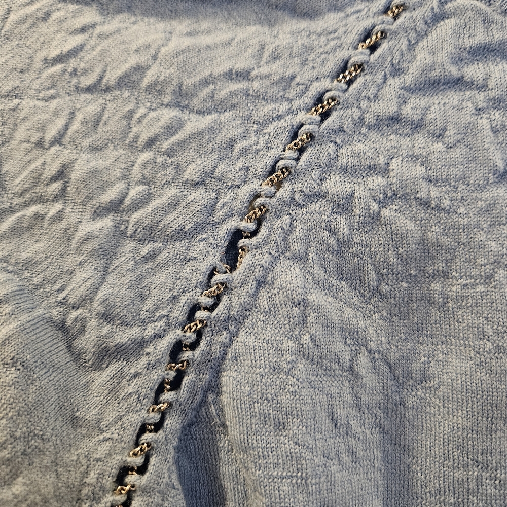 Versace baby blue ruched crop sweater - Picture 8 of 11